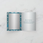 DRUCKER RIBBON Silver, Aquamarin Damask Danke Kart (Innenseite)