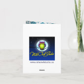 DRUCKER RIBBON Silver, Aquamarin Damask Danke Kart (Rückseite)