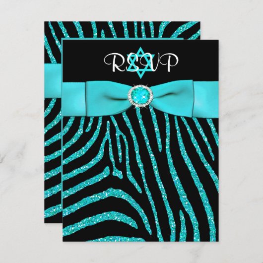 DRUCKER RIBBON Zebra, Blue IMITATS Glitzer RSVP Ka (Vorne/Hinten)