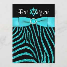 DRUCKER RIBBON Zebra Glitzer Bat Mitzvah Einladung