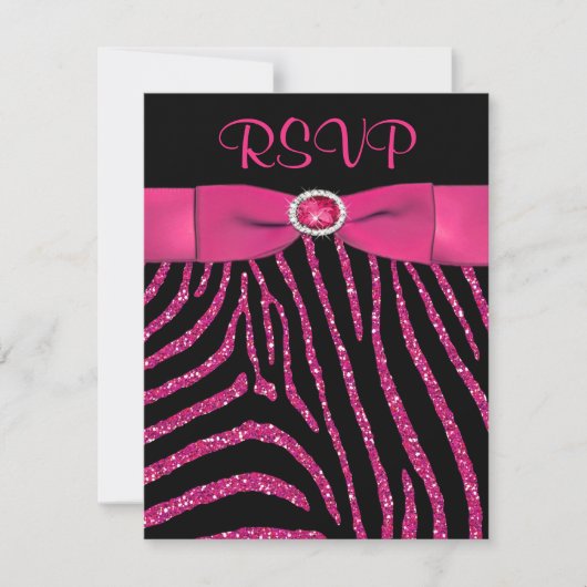 DRUCKER RIBBON Zebra Pink IMITATS Glitzer RSVP Kar (Vorderseite)