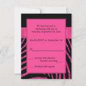 DRUCKER RIBBON Zebra Pink IMITATS Glitzer RSVP Kar Karte (Rückseite)