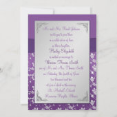 DRUCKER RIBON Lila Silver Floral Einladung (Rückseite)