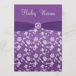 DRUCKER RIBON Lila Silver Floral Einladung