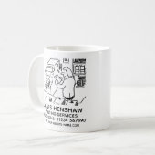 Druckerdruckdienstleistungen - Unternehmenswerbung Kaffeetasse (Vorderseite Links)