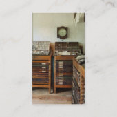 Druckerei mit Uhr Visitenkarte (Rückseite)
