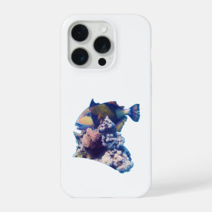 Drückerfisch - Organische Kulturansicht am Koralle iPhone 15 Pro Hülle