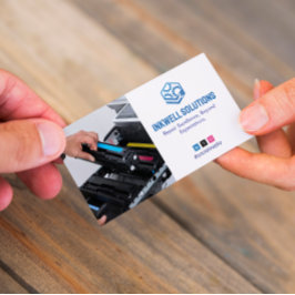 Druckerreparaturgeschäft | Einfaches weißes Foto Visitenkarte