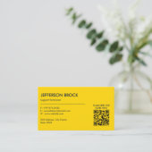 Druckerreparaturgeschäft | Gelber Weißer Strichcod Visitenkarte (Stehend Vorderseite)