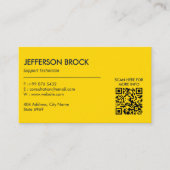 Druckerreparaturgeschäft | Gelber Weißer Strichcod Visitenkarte (Vorderseite)