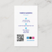 Druckerreparaturgeschäft | Sauberer weißer Strichc Visitenkarte (Vorderseite)