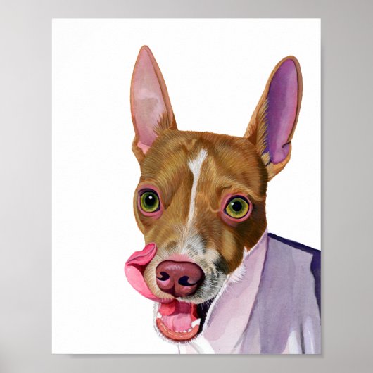 Druckfarben-Hundeschleife Poster (Vorne)