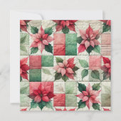 Druckfarben-Patchwork-Poinsettia-Papier Einladung (Vorderseite)