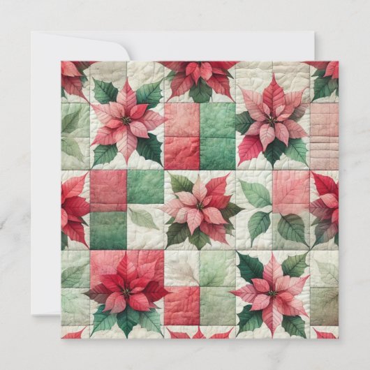 Druckfarben-Patchwork-Poinsettia-Papier Einladung (Vorderseite)