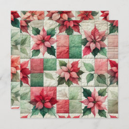 Druckfarben-Patchwork-Poinsettia-Papier Einladung