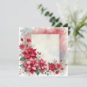 Druckfarben-Poinsettia-Bilderbuch Einladung (Stehend Vorderseite)