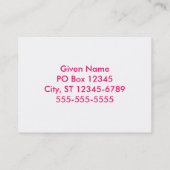 Druckfarben und Weißzebra Visitenkarte (Rückseite)