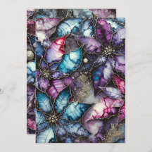 Druckfarbige Galaxie Alkohol Tinte Poinsettia