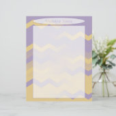 Druckformatlavender und Zickzack Stationery Briefbogen (Stehend Vorderseite)