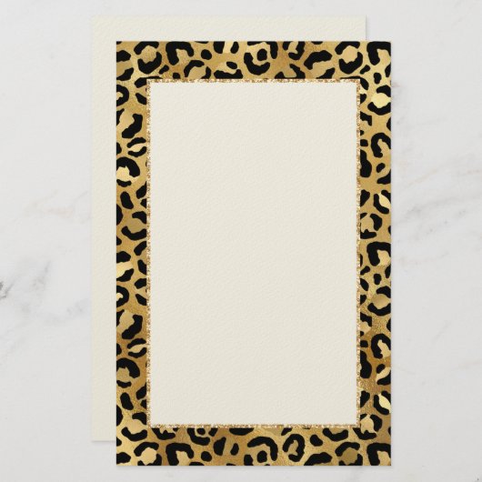 Druckgeschirr aus Wild & Exotic Leopard Briefpapier (Vorne/Hinten)