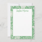 Druckgeschirr für personalisierte grüne Blumenblöc Dankeskarte (Vorderseite)