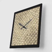 Druckgestaltung der beigen Ziegelwand Quadratische Wanduhr (Winkel)