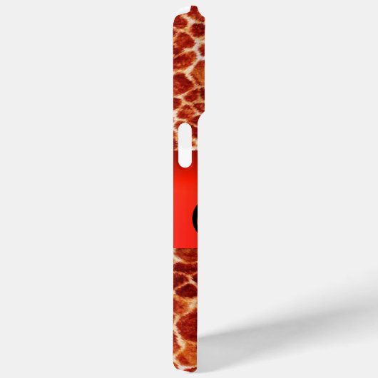 DRUCKGIRAFFE-HAUT-ROTE RUBY GEMSTONE-MONOGRAMM, Case-Mate iPhone HÜLLE (Rückseite / Rechts)