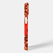 DRUCKGIRAFFE-HAUT-ROTE RUBY GEMSTONE-MONOGRAMM, Case-Mate iPhone HÜLLE (Rückseite / Rechts)
