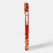DRUCKGIRAFFE-HAUT-ROTE RUBY GEMSTONE-MONOGRAMM, Case-Mate iPhone HÜLLE (Rückseite / Links)