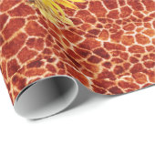 DRUCKGIRAFFE, LEOPARD FUR RIBBON UND SUFLOWEREN GESCHENKPAPIER (Rolleneckpunkt)