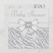 DruckGlitzerzebra-Druck u. Bling Baby-Dusche Einladung (Vorne/Hinten)