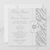 DruckGlitzerzebra-Druck u. Bling Baby-Dusche Einladung (Rückseite)