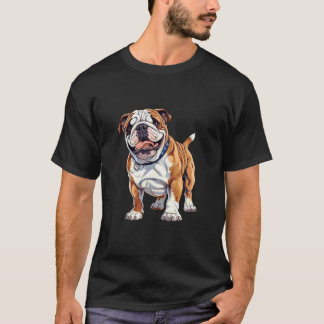 Druckillustration einer niedlichen englischen Bull T-Shirt