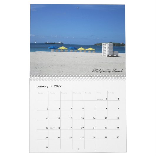 Druckkalender St. Maarten Gewohnheit Kalender (Jan 2027)