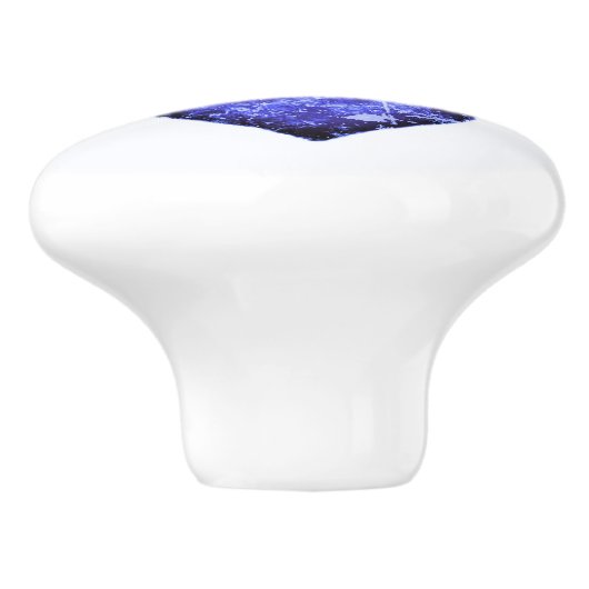 Druckknopf für blaue Herzklopfen Keramik Keramikknauf (Seitenansicht)