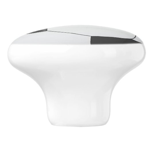 Druckknopf für die Keramik Schwarz-Weiß-Fußball Keramikknauf (Seitenansicht)