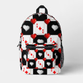 Druckknopfkarten für die Papiertüte Rote Herzen Bedruckter Rucksack (Vorderseite)