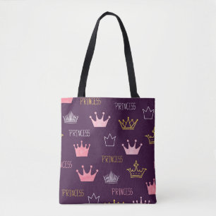 Druckkronen: Aquarellfarben Glitzer Muster. Tasche