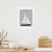 Druckkunst für Segelboote Poster (Küche)