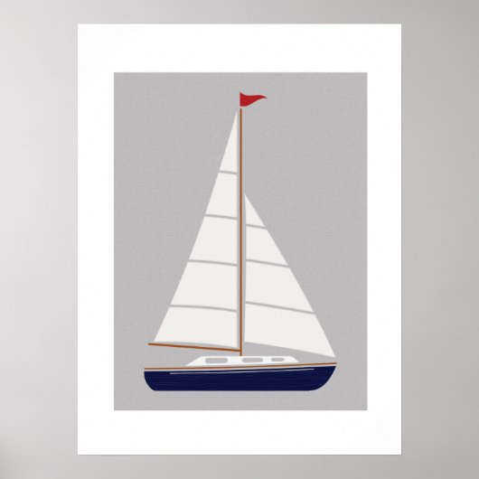 Druckkunst für Segelboote Poster (Vorne)