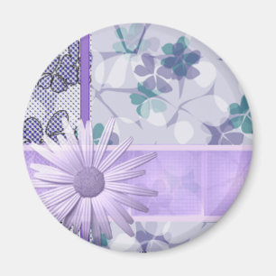 Druckmagnet mit lila Blume Magnet