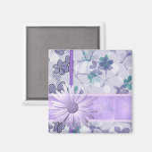Druckmagnet mit lila Blume Magnet (Vorderseite/Rückseite)