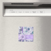Druckmagnet mit lila Blume Magnet (In Situ (Geschirrspüler))