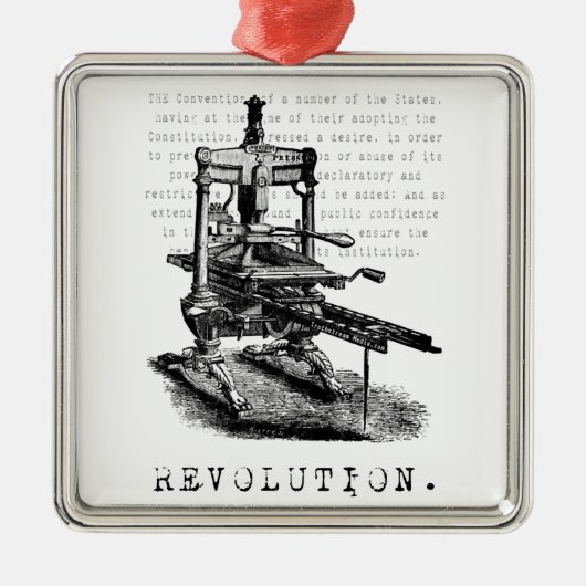 Druckmaschine = REVOLUTION! Ornament Aus Metall (Vorne)