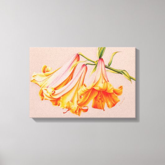 Druckmedium "Lilies", feine botanische Leinwand (Vorderseite)