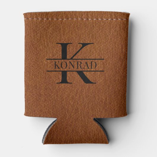 Druckmonogramm für das benutzerdefinierte braune L Dosenkühler (Vorderseite)