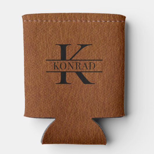 Druckmonogramm für das benutzerdefinierte braune L Dosenkühler (Rückseite)
