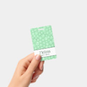 Druckmonogramm für hellgrüne und weiße Tierpaare Ausweis (Handheld)