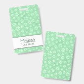 Druckmonogramm für hellgrüne und weiße Tierpaare Ausweis (Vorder- & Rückseite)