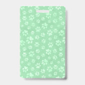 Druckmonogramm für hellgrüne und weiße Tierpaare Ausweis (Rückseite)